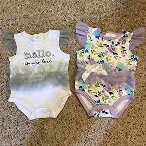 Two adorable tutu onesies NWOT 3months